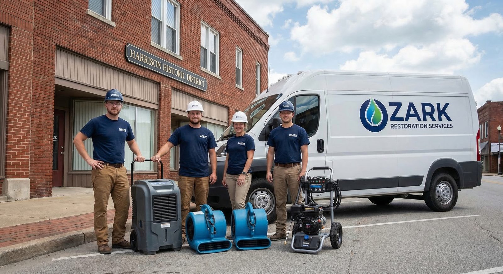 Ozark Mountain Wind Damage crew performing emergency roof tarping