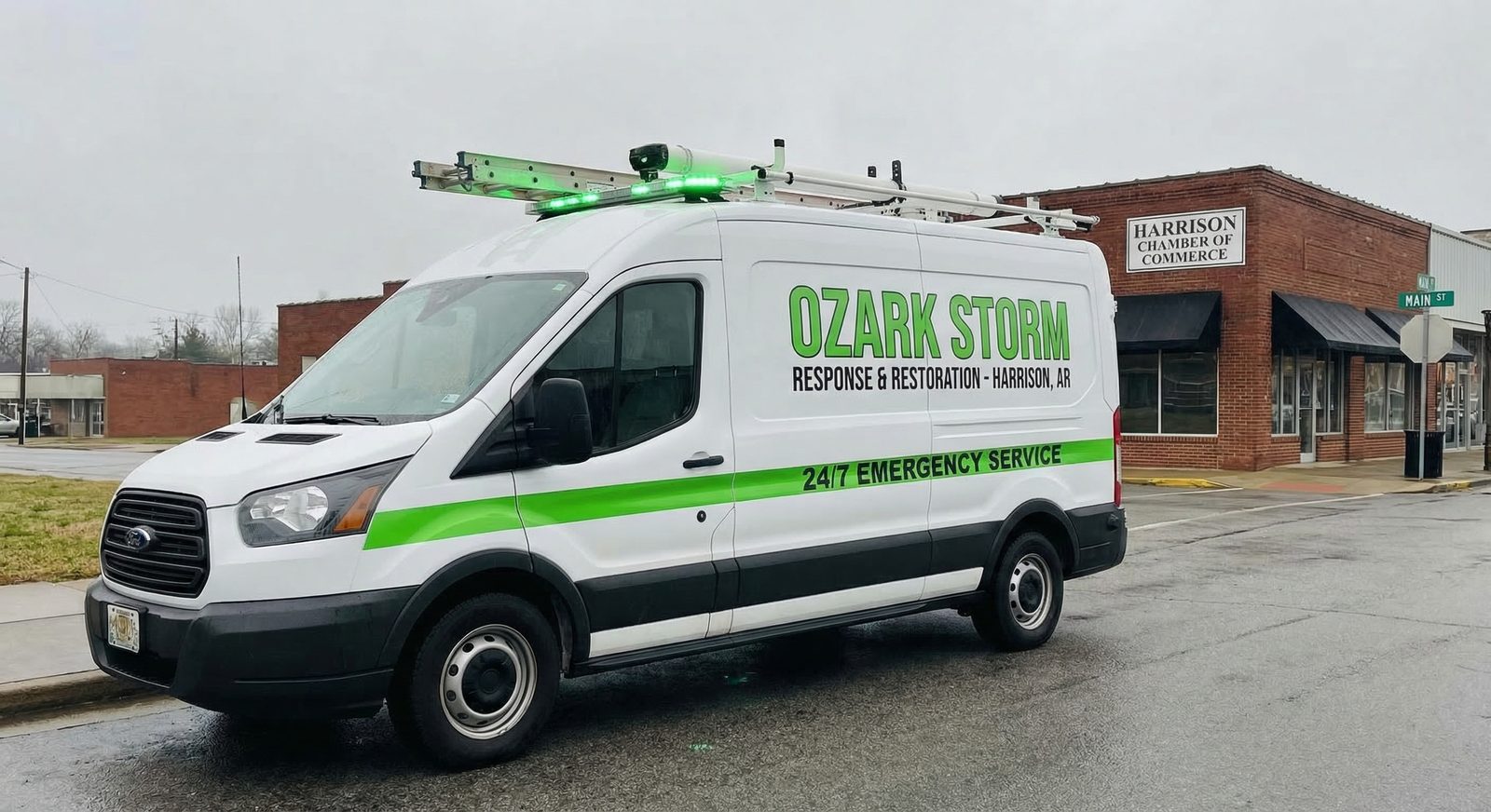 Ozark Mountain Wind Damage service vehicle